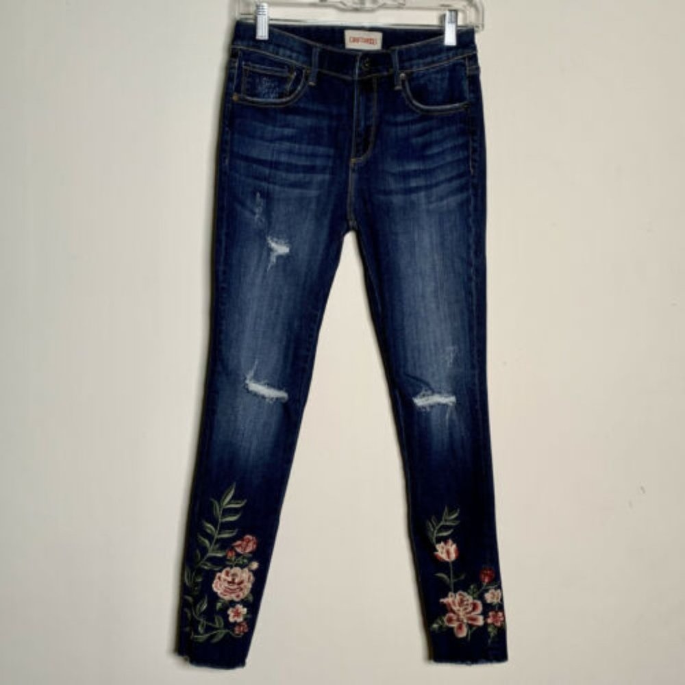 Driftwood Size 27 Jackie Embroidered Distressed Jeans